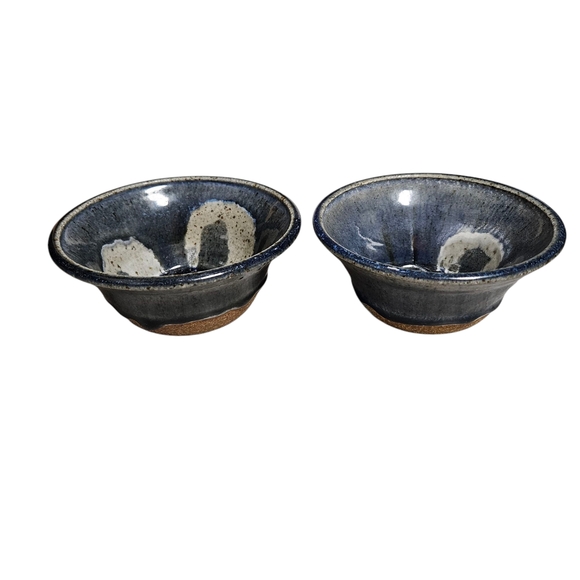 Lais Pottery Other - Vintage Lai Pottery Pair Blue Nesting Dip Bowls - SIGNED - EUC!!!!
